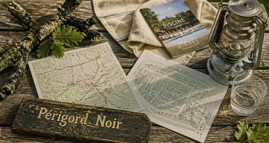 Air camping car perigord noir : panneau et plan d’emplacements