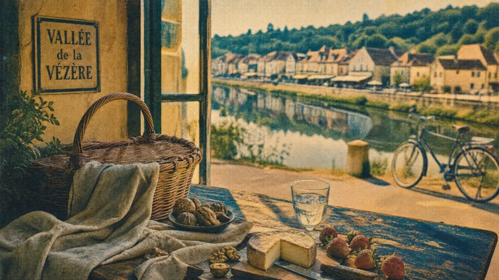 Bugue perigord noir : repas près de la fenêtre, vue sur la Vézère