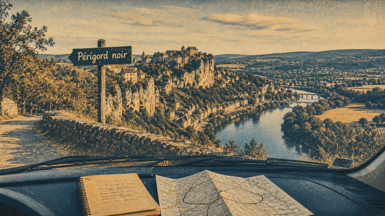 Circuit perigord noir : carte et villages pour vélo et VTT