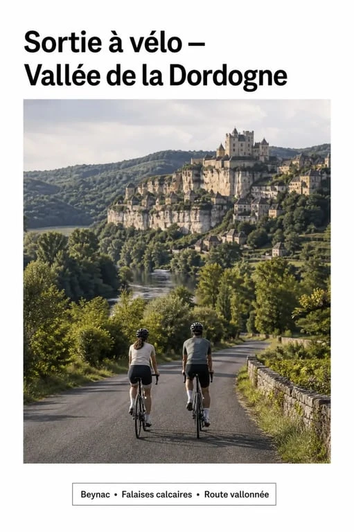 Les châteaux de la Dordogne à vélo entre Beynac et Castelnaud dans la vallée