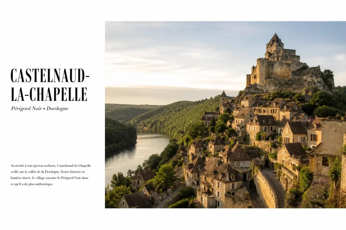 Castelnau perigord noir : vue panoramique du château de Castelnaud-la-Chapelle dominant la Dordogne, au cœur du Périgord Noir