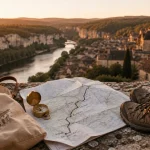 Itinéraire périgord noir : vue sur la Dordogne depuis une terrasse à Sarlat