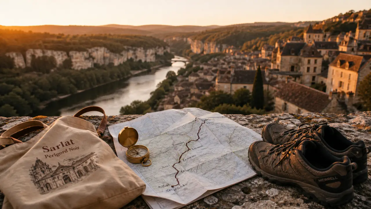 Itinéraire périgord noir : vue sur la Dordogne depuis une terrasse à Sarlat