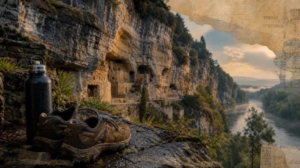 La madeleine perigord noir : falaise habitée troglodytes de la Vézère à Tursac.