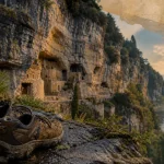 La madeleine perigord noir : falaise habitée troglodytes de la Vézère à Tursac.
