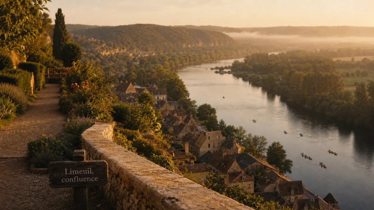 Limeuil Périgord Noir, confluence Dordogne Vézère, vue panoramique