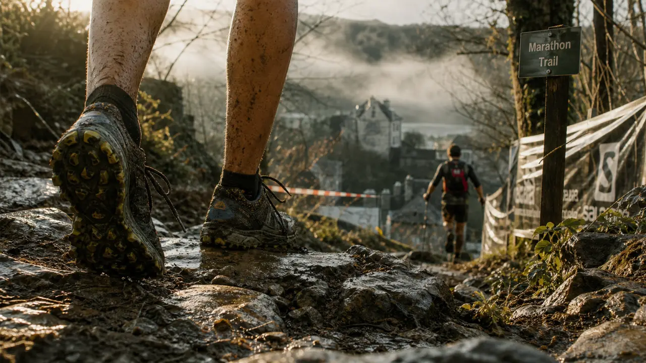 Marathon trail perigord noir sur sentier calcaire : pierre et racines