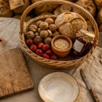 Photo marché perigord noir : panier gourmand et produits du terroir