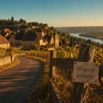 perigord pourpre : route entre vignes et Dordogne