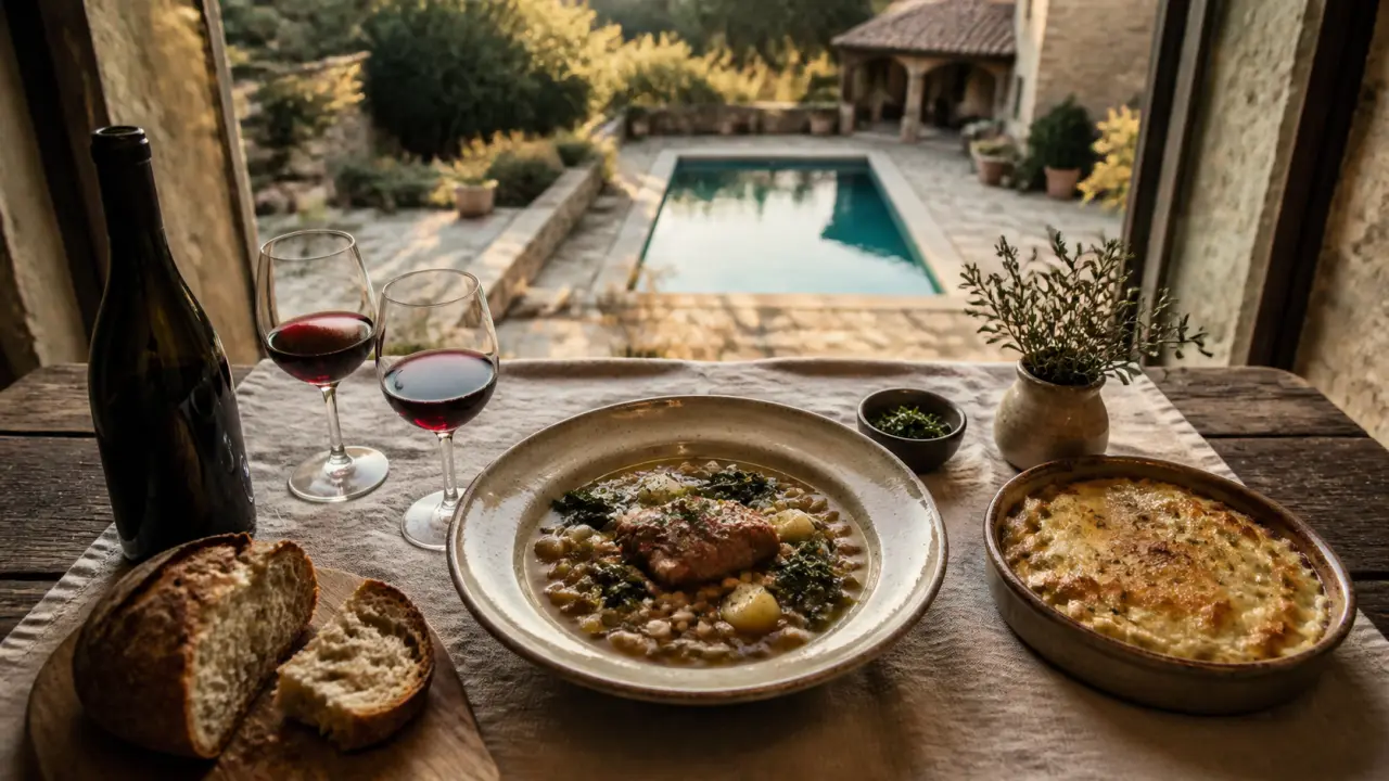 Table d'hote perigord noir : table de ferme, soupe paysanne et truffade près de Sarlat
