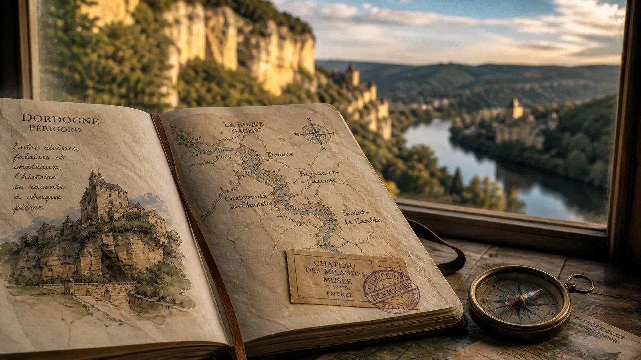 Activité perigord noir : canoë sur la Dordogne et châteaux en vue