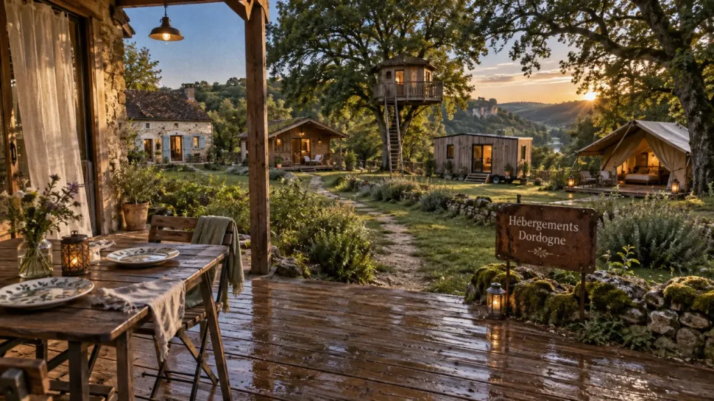 Autres hébergements en Dordogne-Périgord : comparez cabanes, gîtes et lodges selon votre séjour