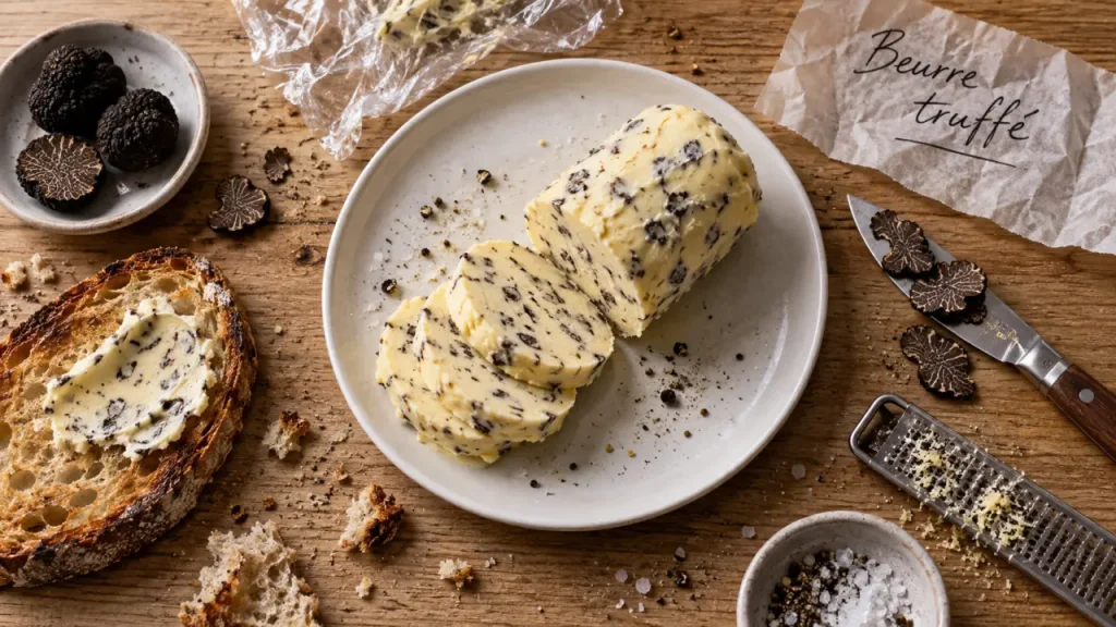 Beurre truffé maison, dosage 10 à 15% pour préserver le parfum