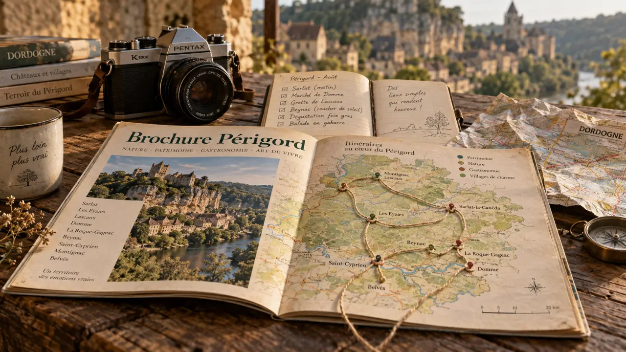 Brochure tourisme perigord : carte et circuits pour préparer le voyage