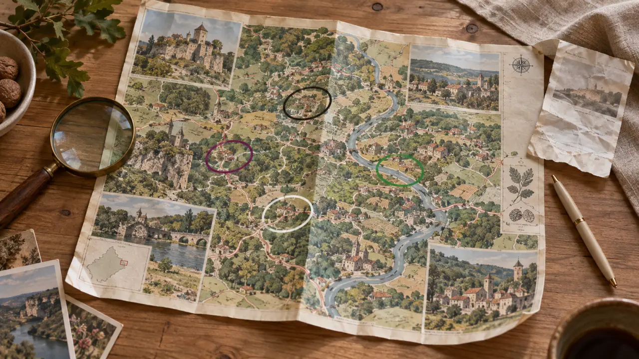 Carte perigord tourisme pour villages, vallées et circuits au Périgord