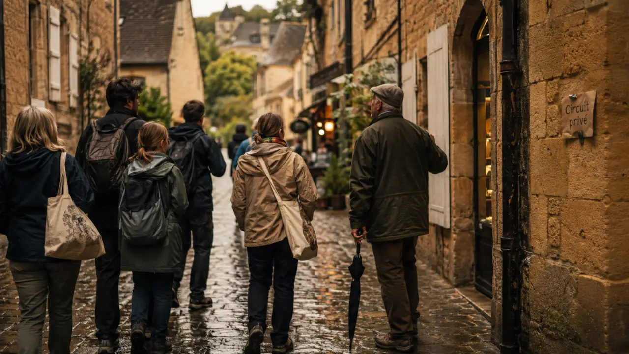 Circuits privés à dordogne périgord : ruelle de Sarlat avec guide local