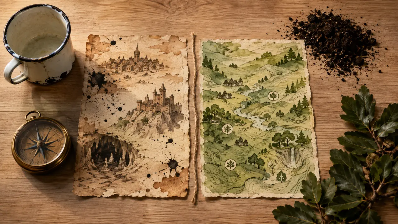 Difference perigord noir et vert : carte Sarlat et Brantôme, vallons verts