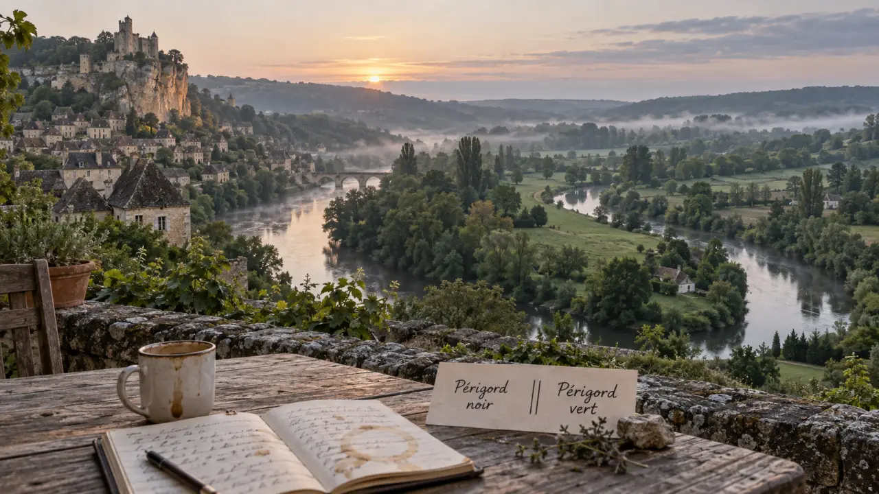 Difference entre perigord noir et vert : Sarlat animée et Brantôme au calme