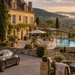 hotel 4 etoiles perigord noir près de Sarlat, façade et piscine