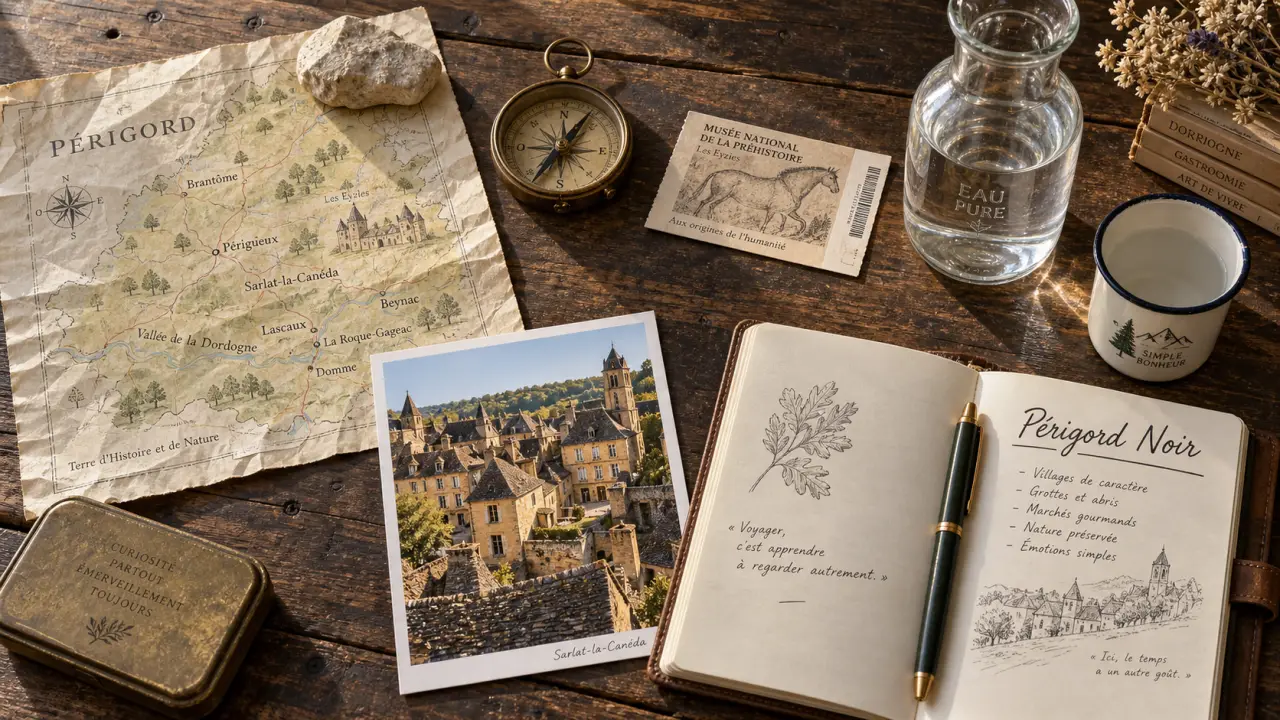 Lieux a visiter perigord : plan des villages et grottes, Sarlat au soleil