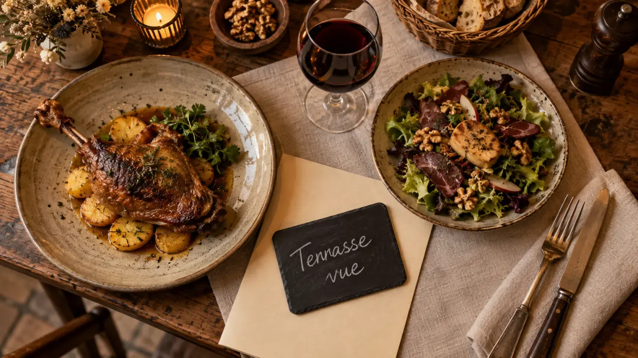 Meilleur restaurant perigord noir : vue terrasse