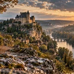 Quel chateau visiter perigord noir : château de Beynac au-dessus de la Dordogne