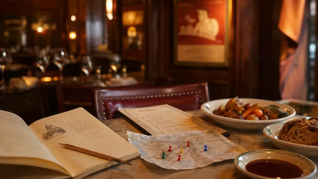 Restaurants Michelin dordogne : table de bistrot, menu et carnet