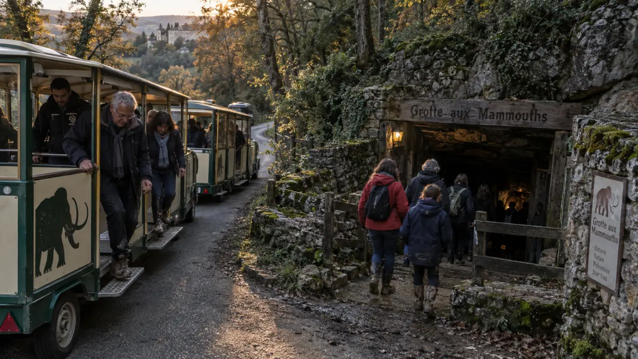 Rouffignac Dordogne : visiteurs à la grotte aux mammouths