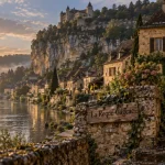 Village perigord a visiter : La Roque-Gageac au bord de la Dordogne