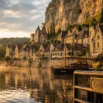 Village perigord noir La Roque-Gageac, vue sur la Dordogne