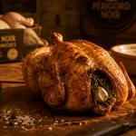 Volailles dumas perigord noir : poulet rôti fermier doré