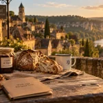 Week end perigord noir : table à Sarlat avec vue Dordogne