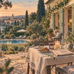 Chambre d hote bergerac dordogne : petit-déjeuner sur terrasse au jardin