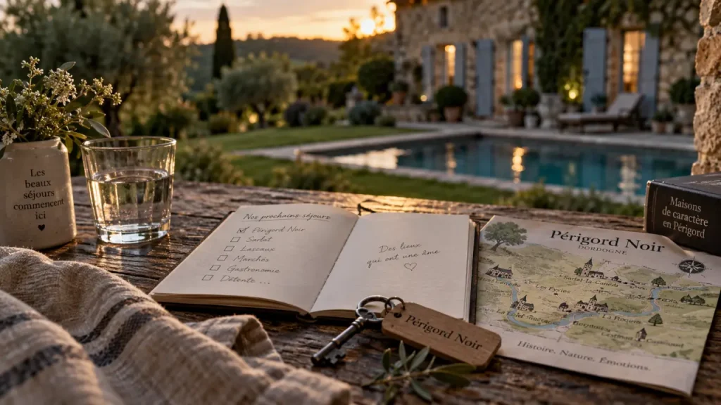 Location gite perigord noir près de Sarlat : clé et carnet, calme sans foule
