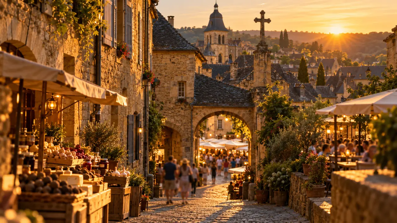 Ruelle de Sarlat, Perigord noir Sehenswürdigkeiten en lumière dorée